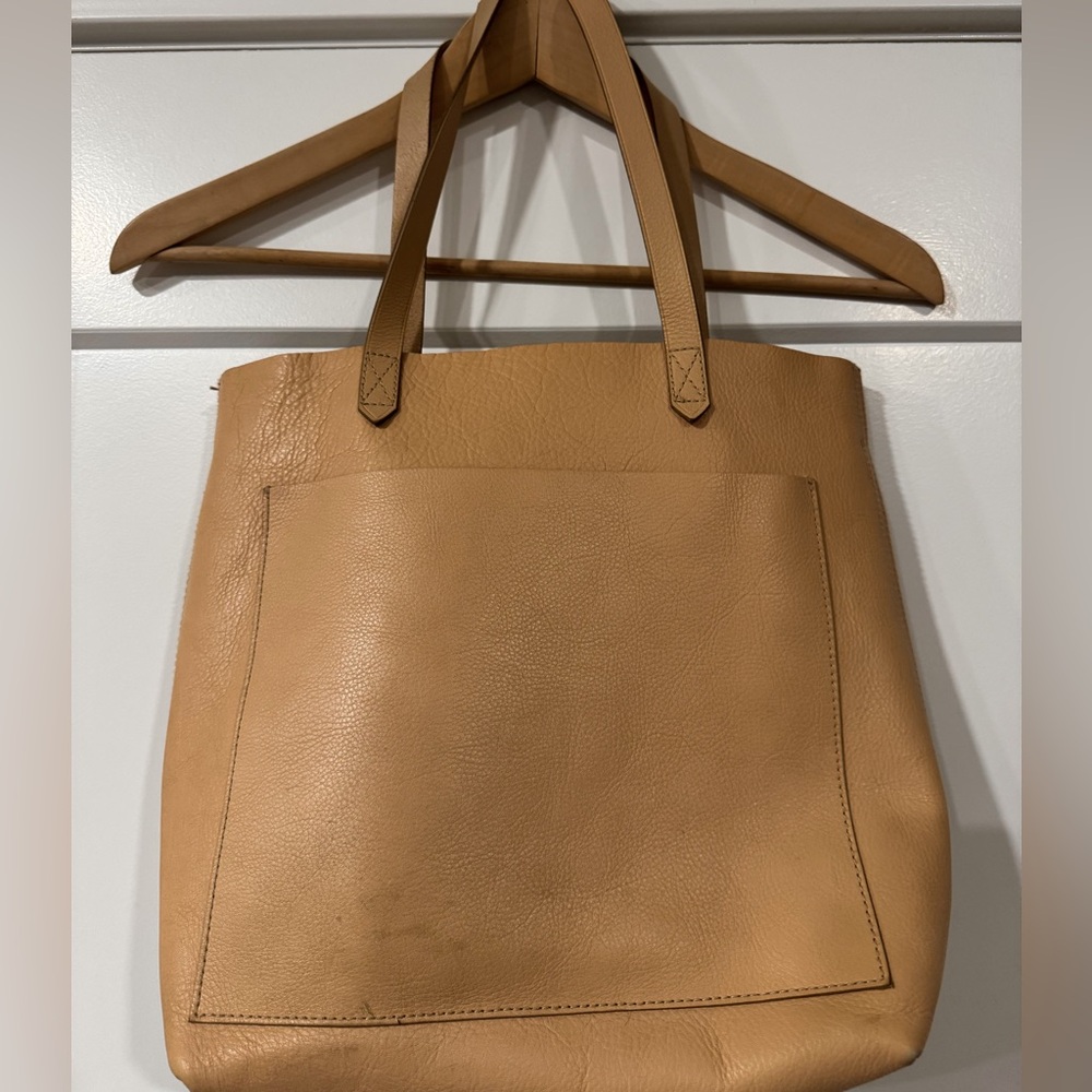 Madewell Cream Leather Medium Transport Tote
